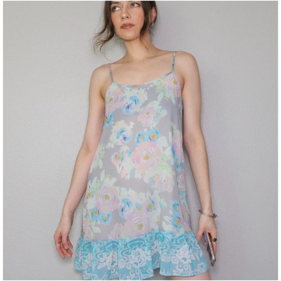 Anthropologie E by Eloise Ruffle Slip Dress Adjustable Straps Medium Lined - Picture 11 of 11